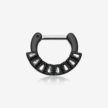 Colorline Sabre Arc Septum Clicker-Black/Clear
